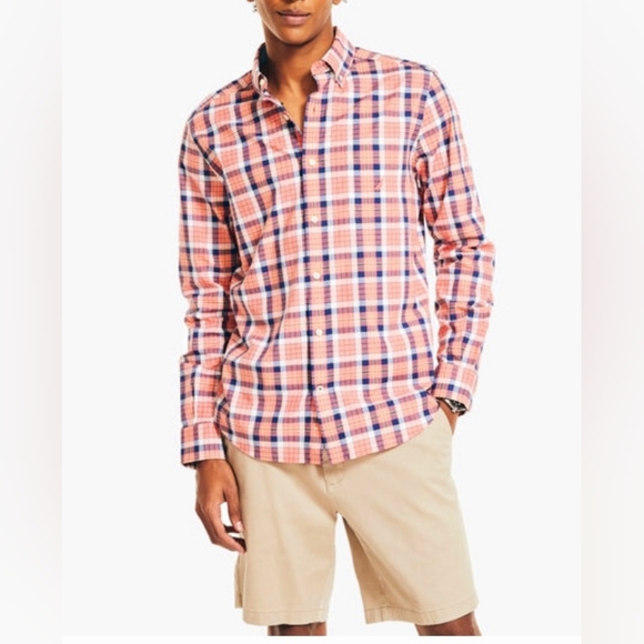 Nautica Men PLAID POPLIN SHIRT - Picture 1 of 8